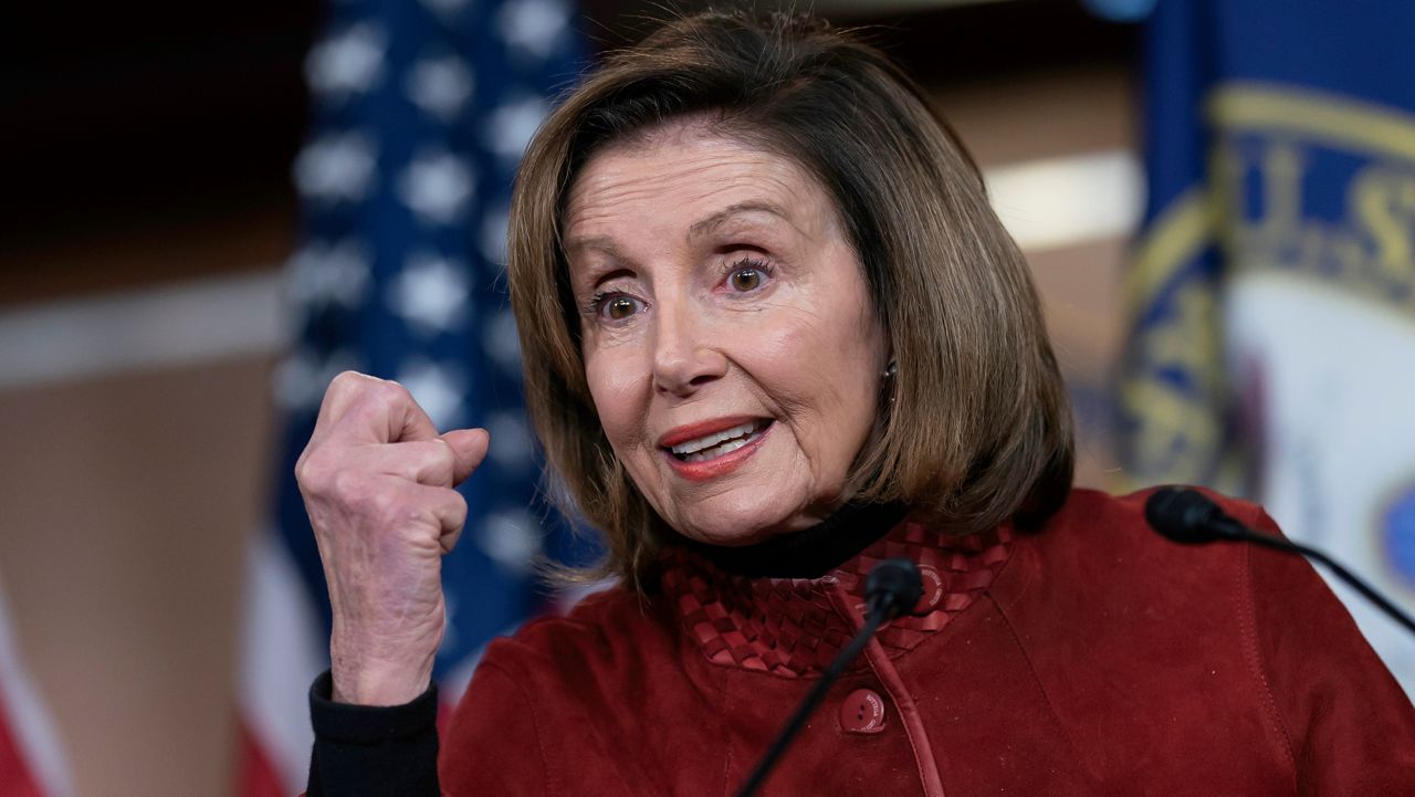 Speaker of the House Nancy Pelosi, D-Calif., holds a news conference at the Capitol in Washington, Thursday, Dec. 22, 2022. (AP Photo/J. Scott Applewhite)