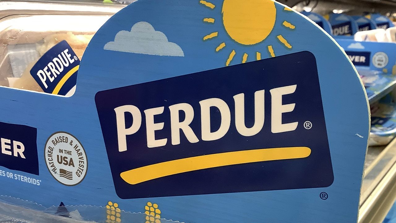 Perdue products sit in a poultry section of a supermarket in Palisades Park, N.J., Sunday, Aug. 18, 2024. (AP Photo/Pablo Salinas)