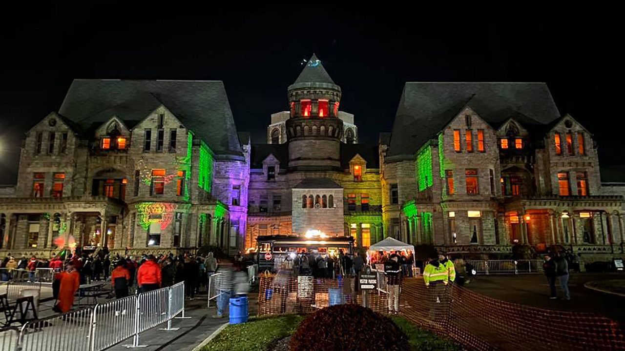 Photo of the haunted attraction Blood Prison at the Ohio State Mansfield Reformatory.