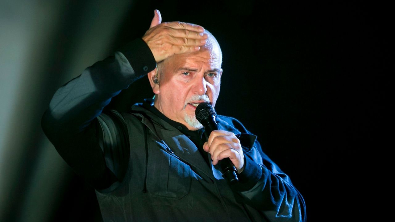 English singer-songwriter and musician Peter Gabriel performs during his concert in Budapest, Hungary, Tuesday, May 6, 2014. (AP Photo / MTI, Balazs Mohai)