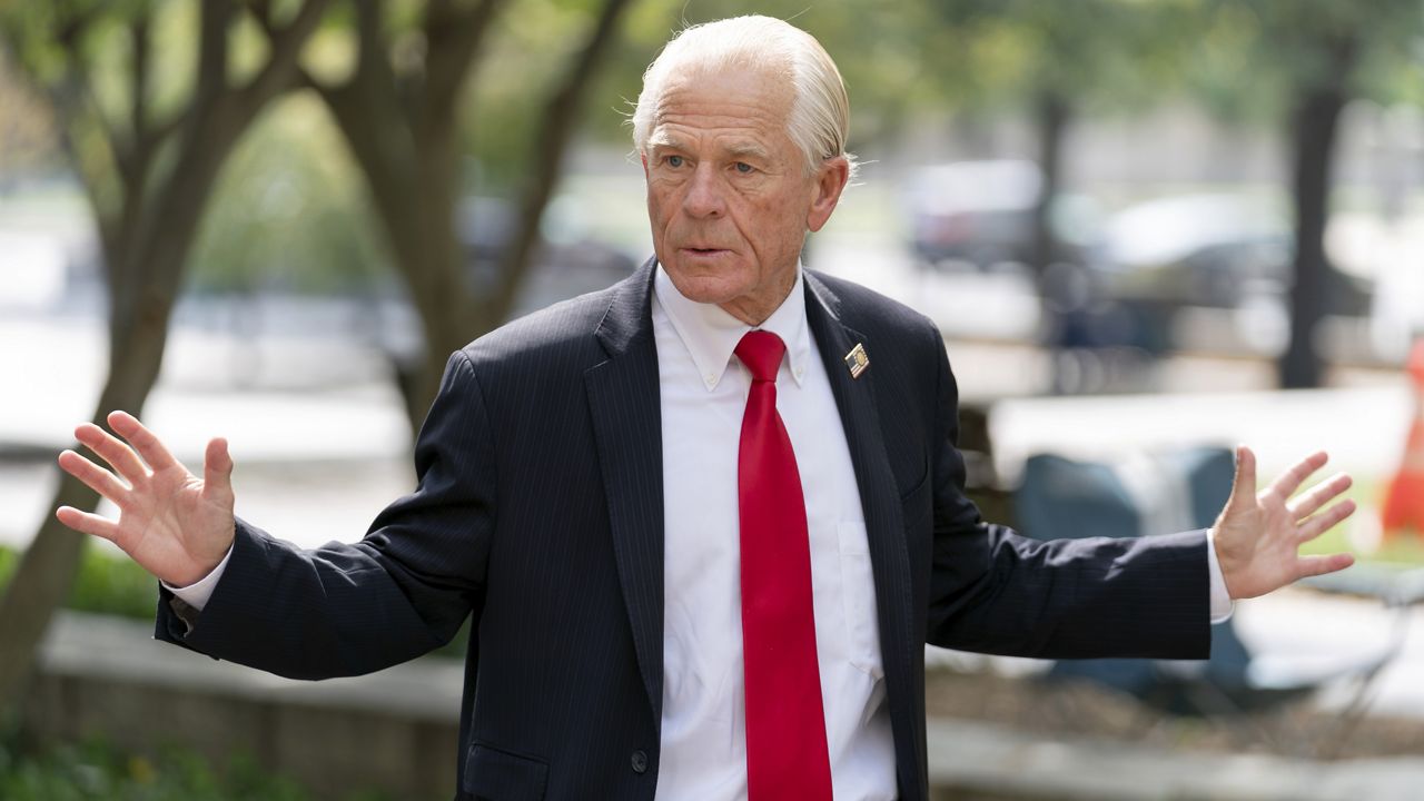 Former Trump White House trade adviser Peter Navarro arrives at the Federal Courthouse in Washington, Sept. 7, 2023. (AP File Photo/Jose Luis Magana)