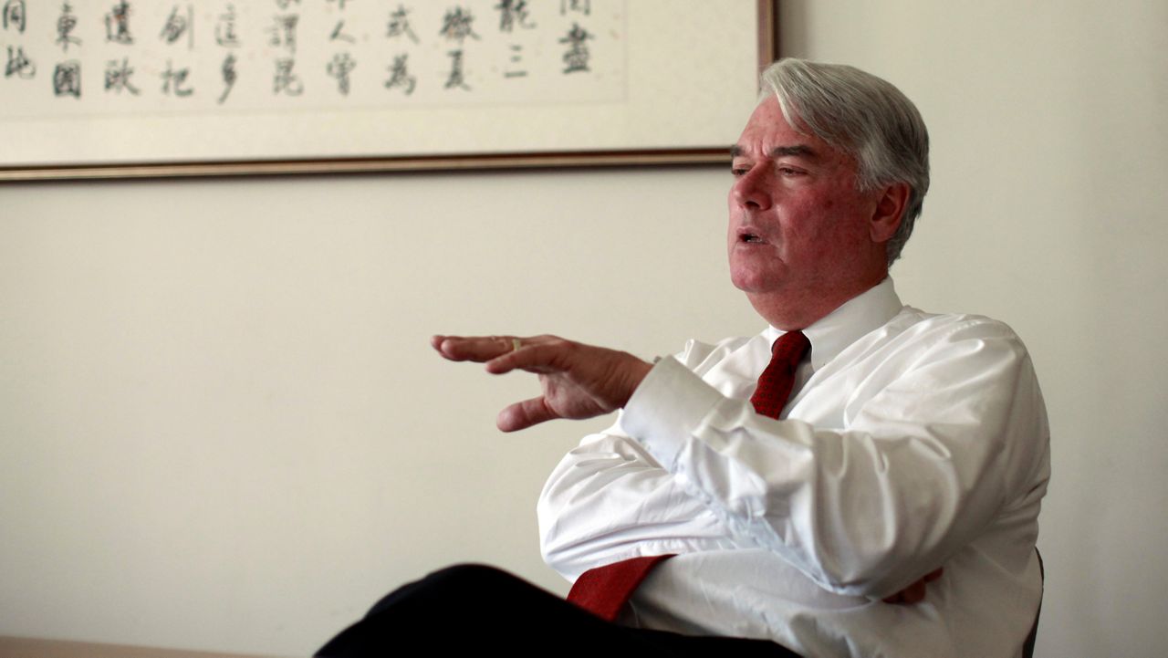 Peter Keller, the director of the Bowers Museum, talks about the "Secrets of the Silk Road: Mystery Mummies from China," exhibit at the Bowers Museum in Santa Ana, Calif., Wednesday, March 24, 2010. (AP Photo/Jae C. Hong)