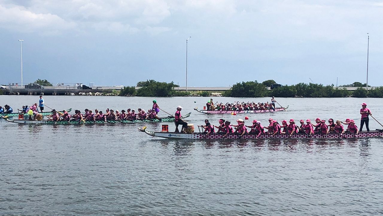 Pink Dragon Ladies race the other teams