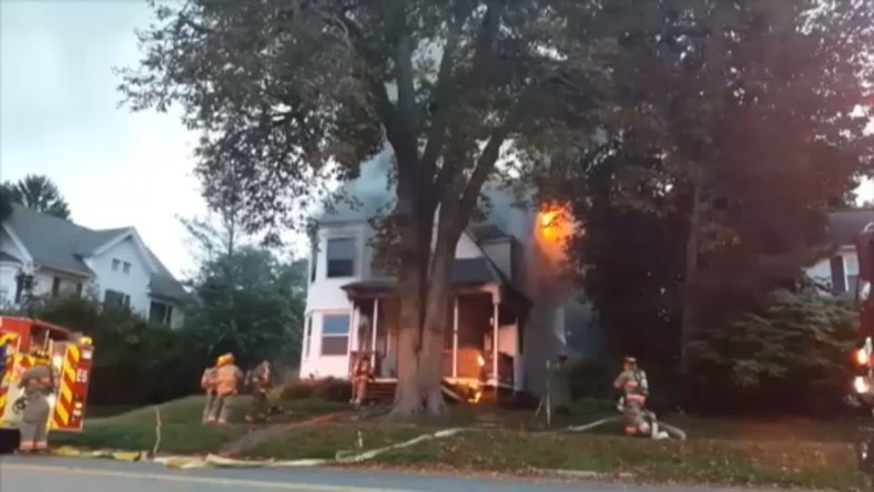 A house is on fire in Pittsfield