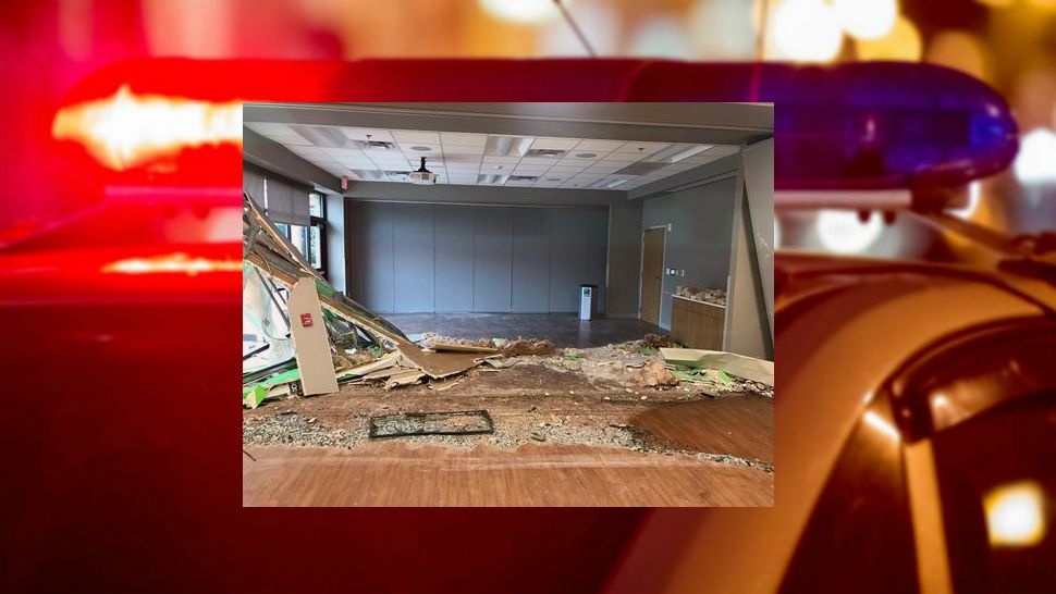 Damage is apparent at Central Health Southeast Health & Wellness Center in Austin, Texas, following a crash on May 14, 2018. (Central Health)