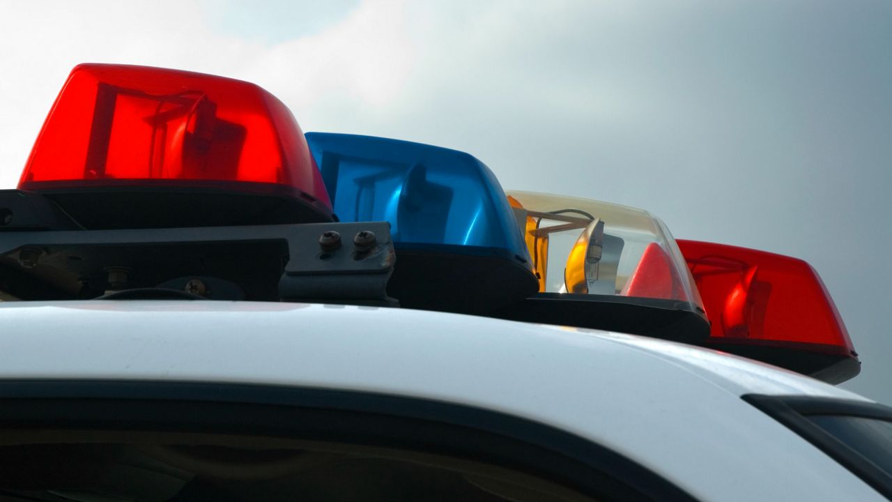 Close-up of the colorful lights on top of a police vehicle. (Getty Images)