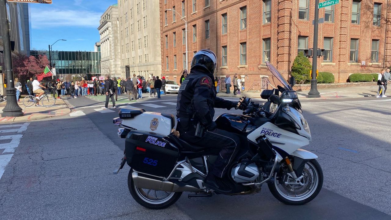 Protesters marched in Raleigh demanding justice for Darryl Williams, who died in police custody after officers used Tasers on him three times during an arrest. (Charles Duncan/Spectrum News 1)