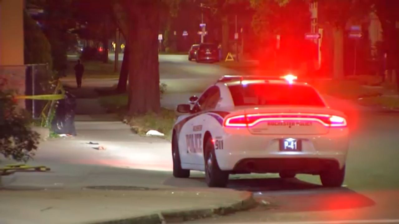 A police car at a crime scene 