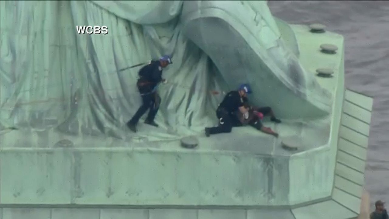 NYPD Statue of Liberty protester rescue