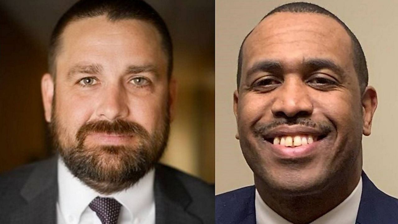 Ryan Scallon, left, and Eric Moore are the two finalists to become the next superintendent of Portland Public Schools. (via Portland Public Schools)