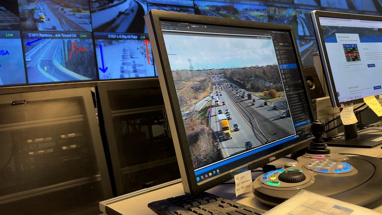 A computer in a traffic center