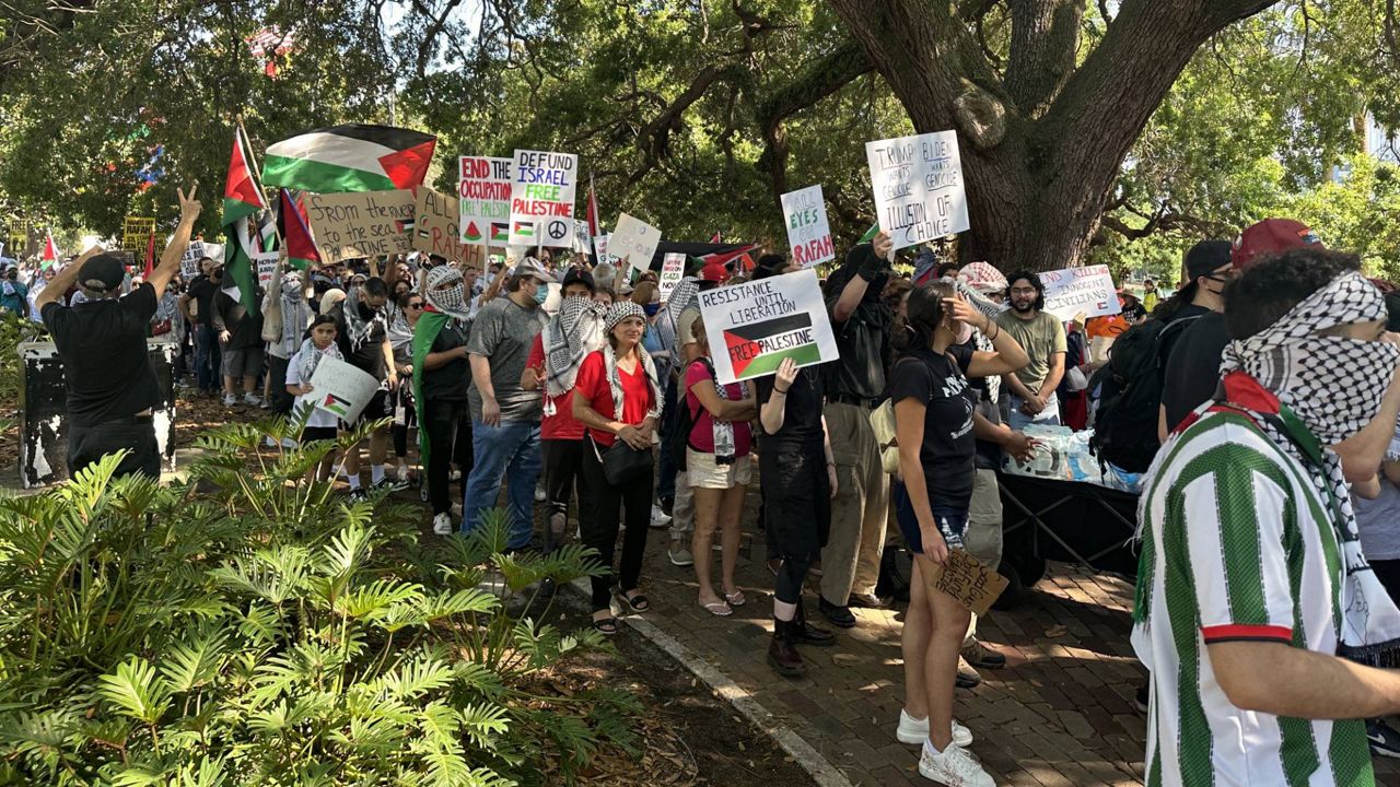 Two arrested during pro-Palestinian protest at Lake Eola