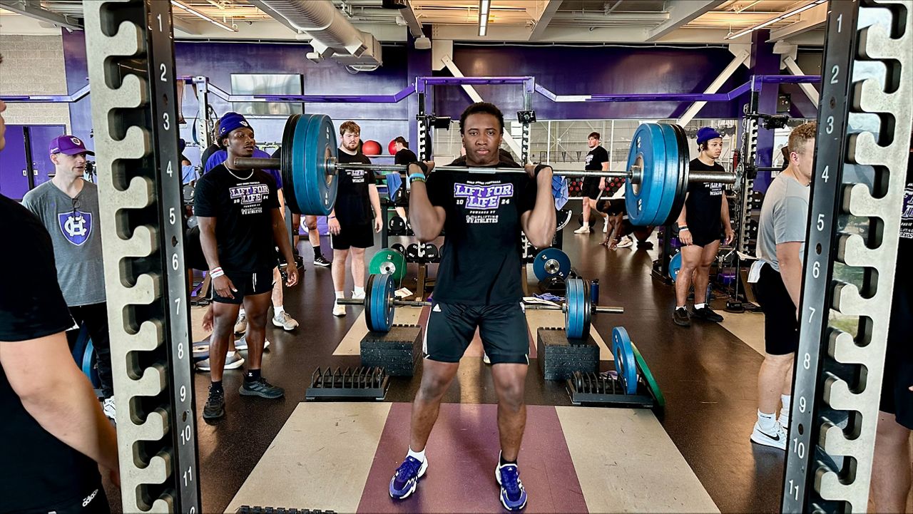 Holy Cross football lift for life raises money for Uplifting Athletes