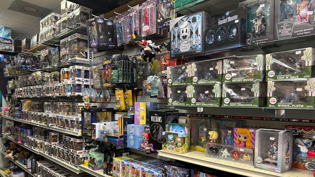 A row of toys inside the ACME Superstore in Longwood. (Spectrum News/Asher Wildman)