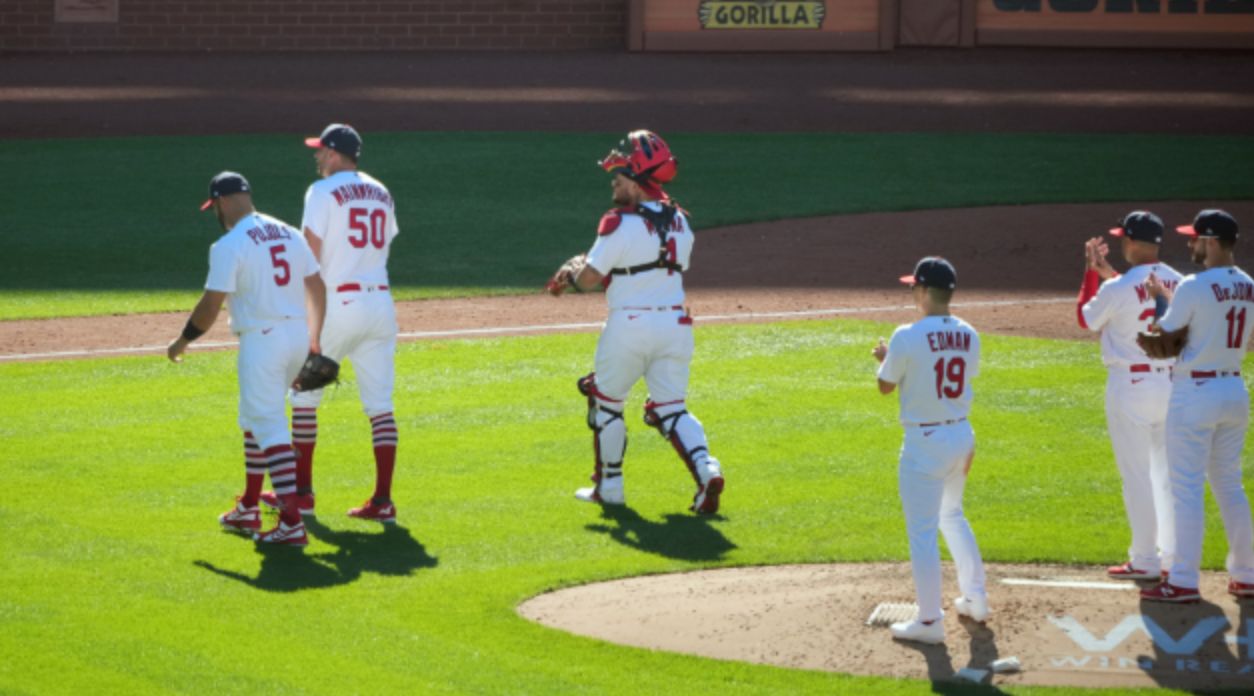 St. Louis Cardinals Adam Wainwright Albert Pujols and Yadier