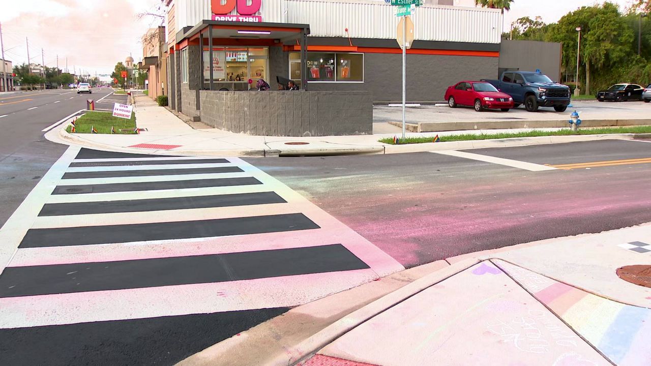 FDOT crews repaint crosswalk near Pulse memorial site