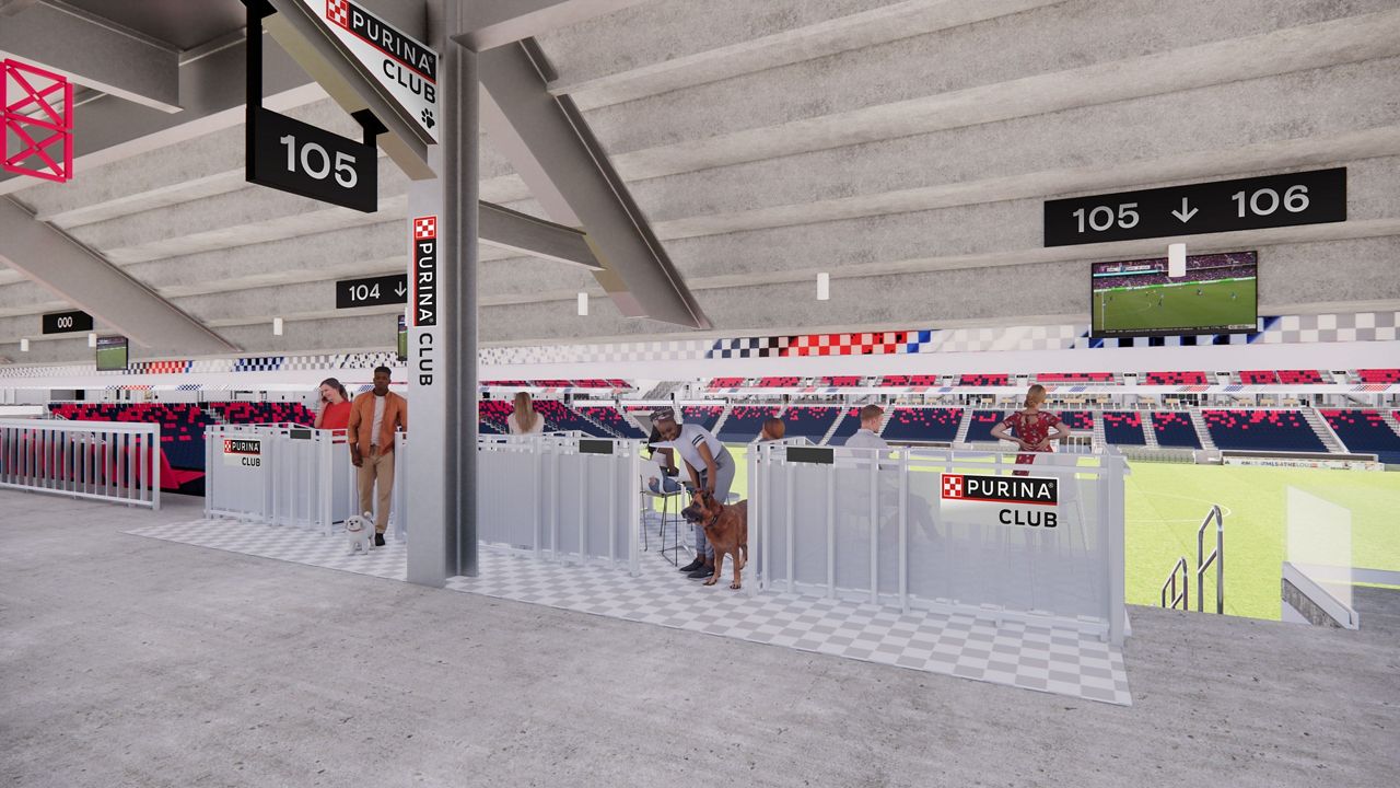 Rendering shows what Purina Club will look like inside CityPark in St. Louis. (Courtesy: St. Louis City SC)