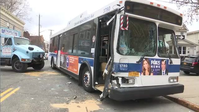Truck Hits MTA Bus Carrying Passengers in Queens