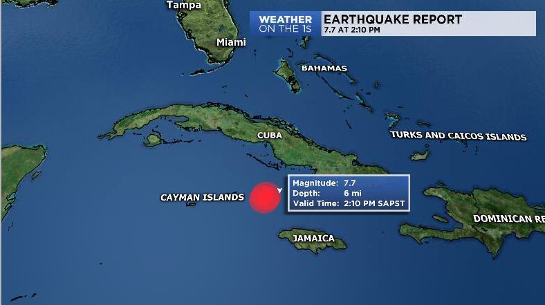 Where was the earthquake in jamaica today