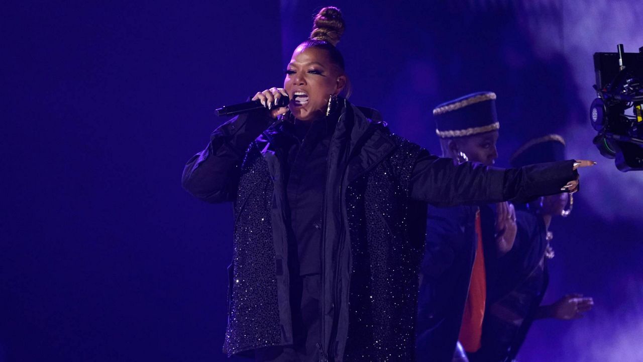 Queen Latifah performs "U.N.I.T.Y." at the 65th annual Grammy Awards on Feb. 5, 2023, in Los Angeles. (AP Photo/Chris Pizzello)