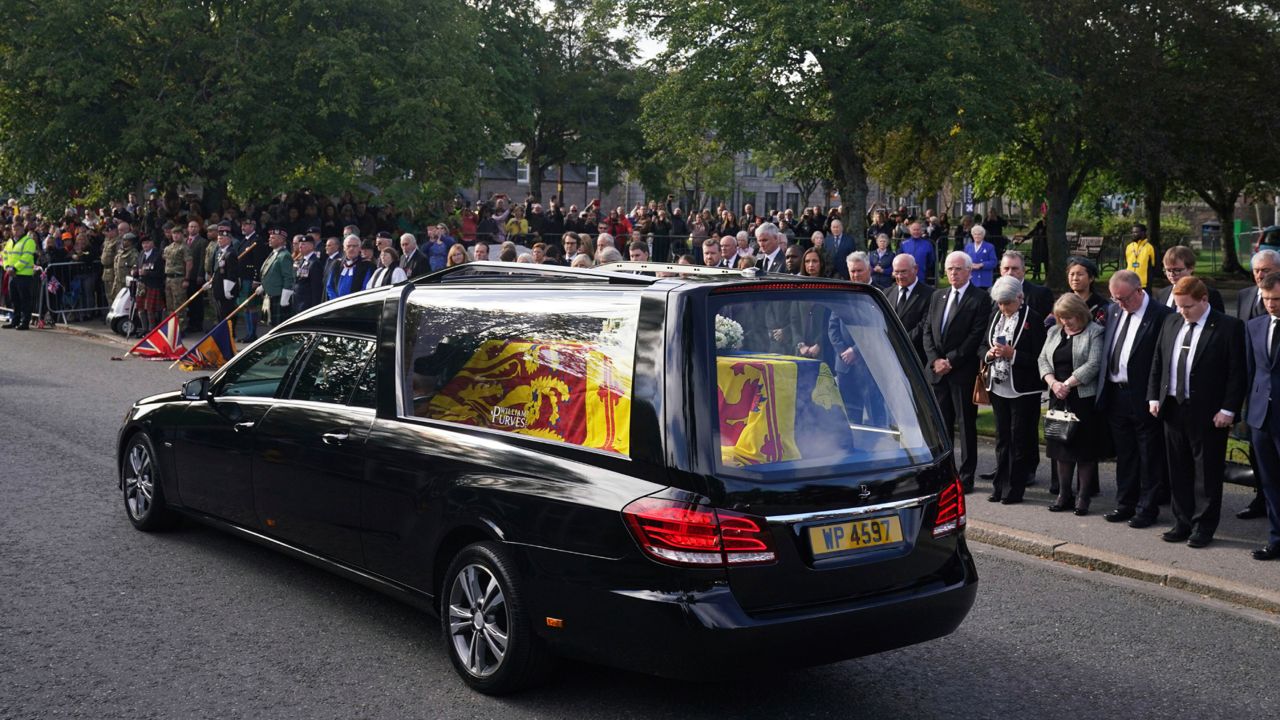 Queen Elizabeth II's coffin makes journey through Scotland