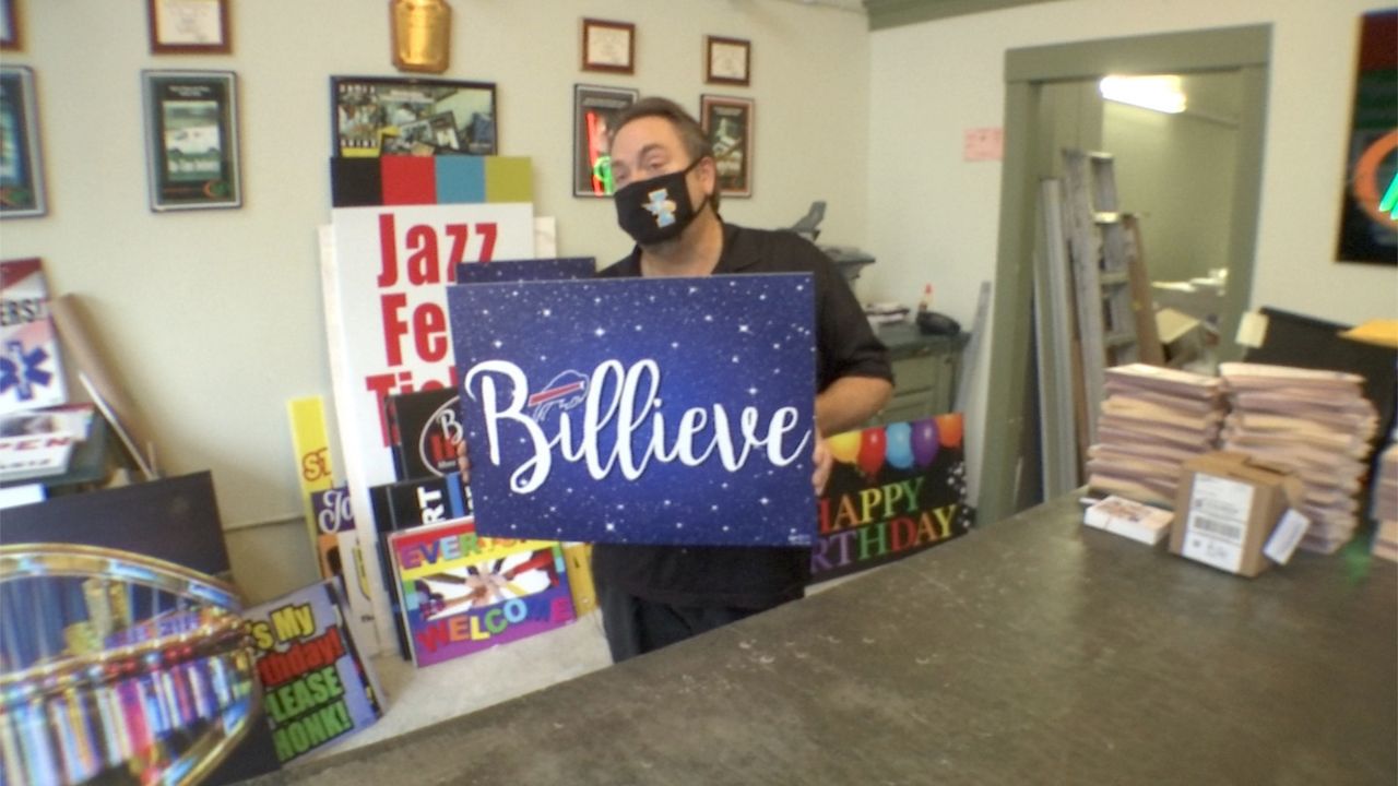 Local Print Shop Helps Playoff-Bound Bills Fans 'Billieve'