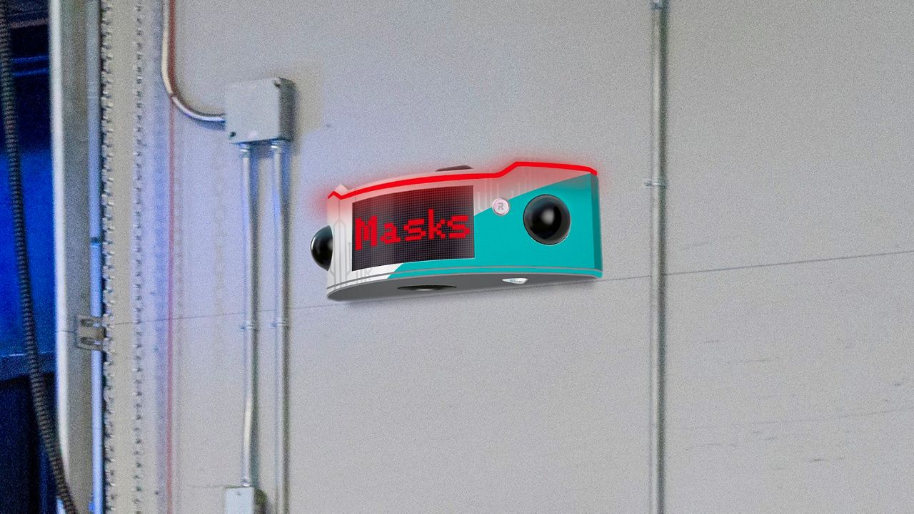 RAD new device detects and alerts others of people not wearing a mask upon entering a building