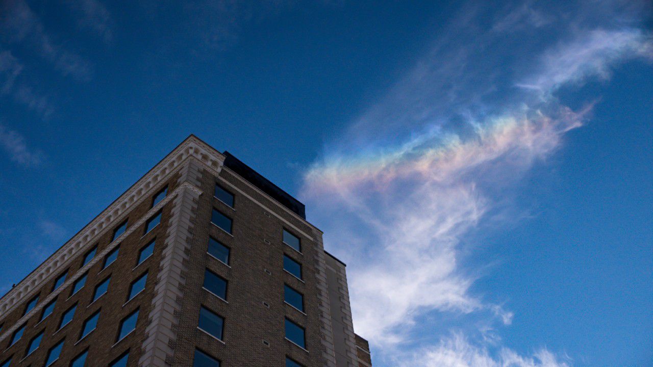 What causes a rainbow in the clouds