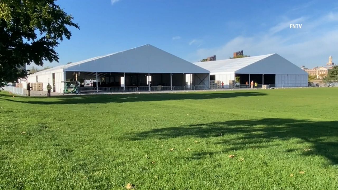 Inside look at Randall's Island relief tents for migrants