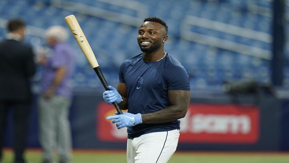 Outfielder Randy Arozarena batted .274 with 20 home runs and 69 RBI for the AL East champion Tampa Bay Rays this season.