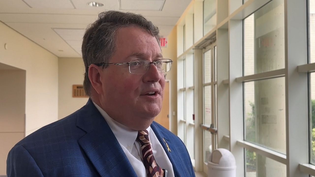 Florida Rep. Randy Fine reacts after a judge found him in contempt of court Tuesday and ordered him to complete an anger management course. (Spectrum News)