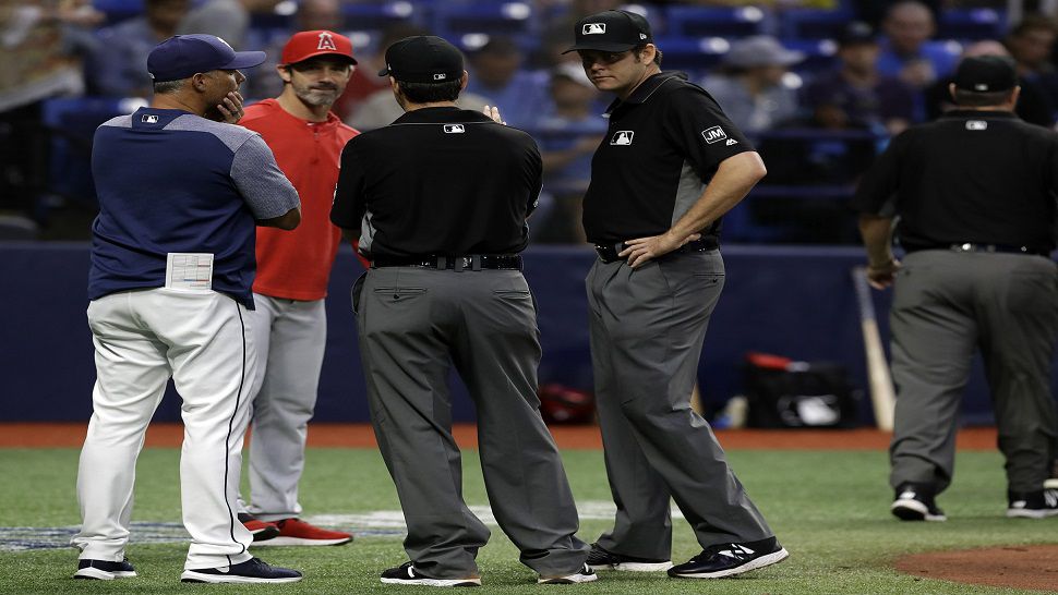 The Tampa Bay Rays' game against the Los Angeles Angels on Thursday night was delayed 36 minutes by a power outage in the fourth inning.