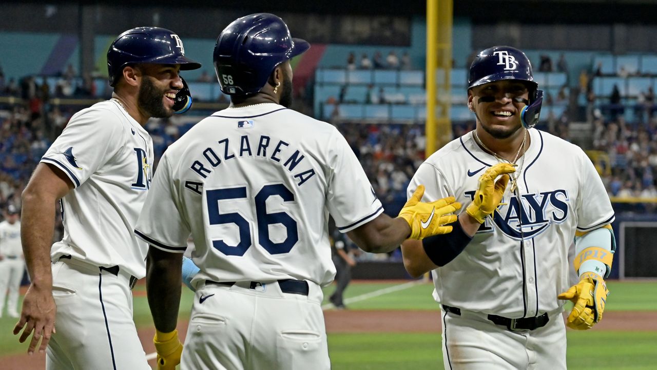 Tampa Bay third baseman Isaac Paredes hit a three-run home run in the first inning against the New York Yankees on Tuesday night.