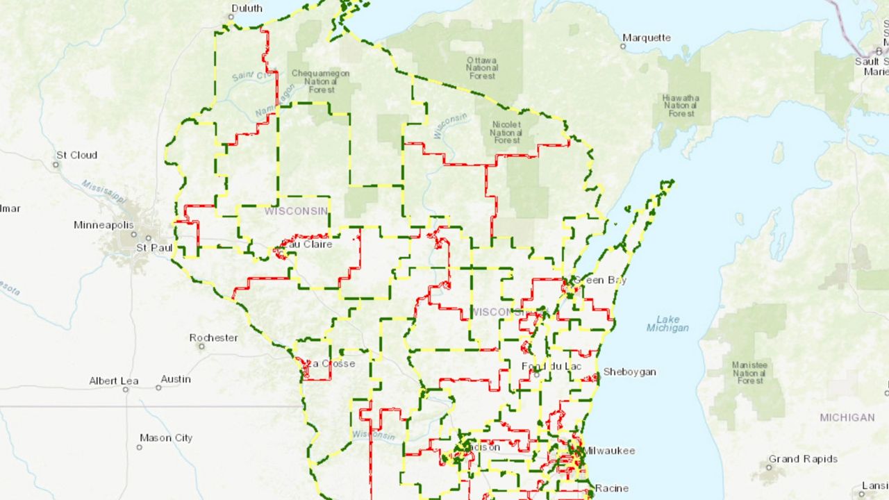 Map of Wisconsin legislative districts.