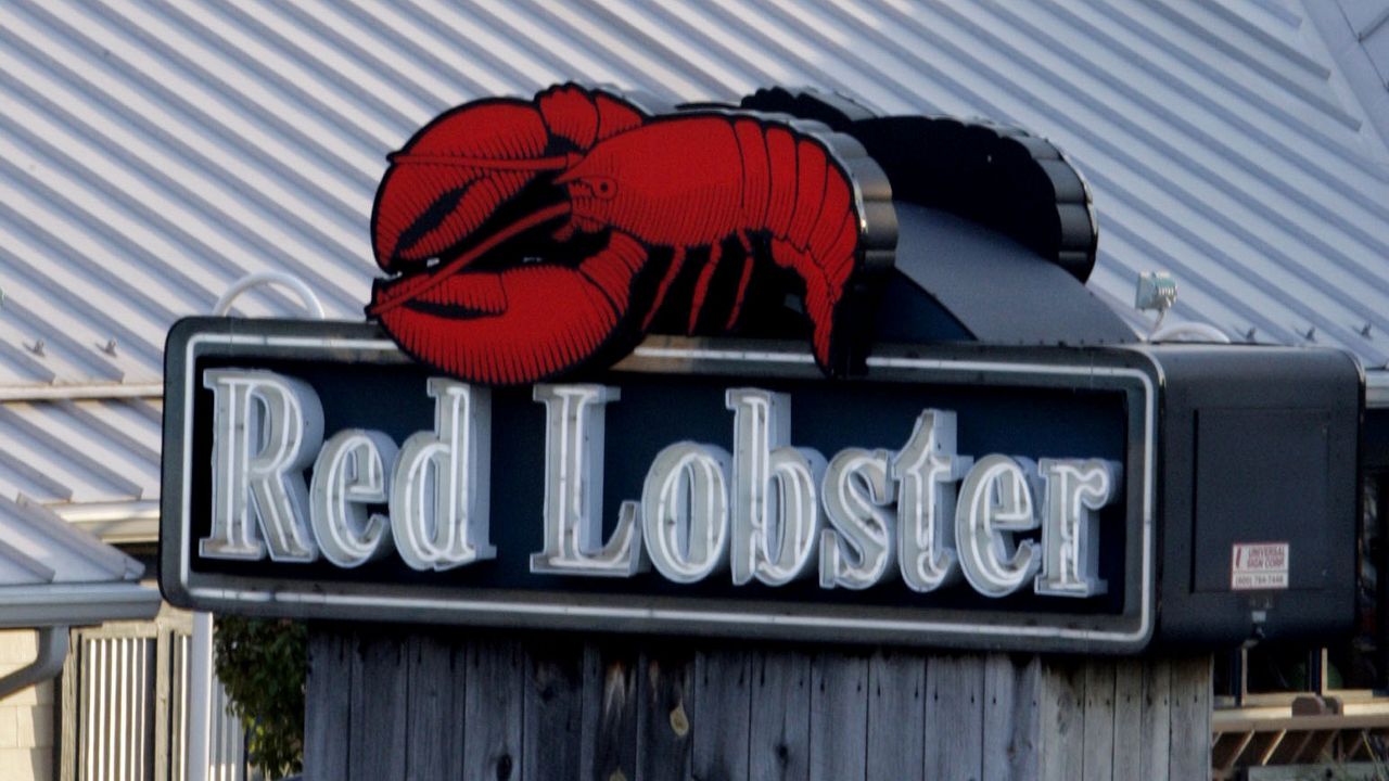 A Red Lobster sign shown on June 20, 2005. The company is seeking bankruptcy protection days after closing dozens of restaurants.  (AP Photo/James A. Finley)