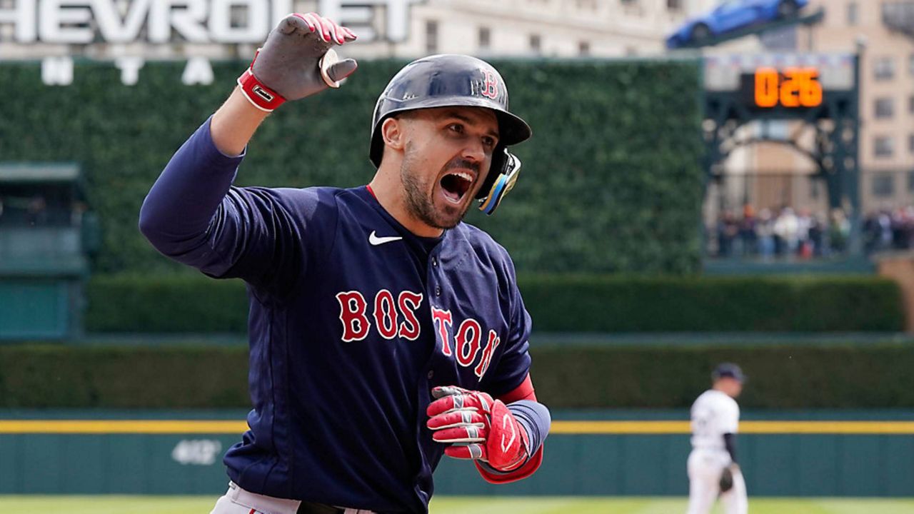 Brayan Bello of the Boston Red Sox reacts after the final out of