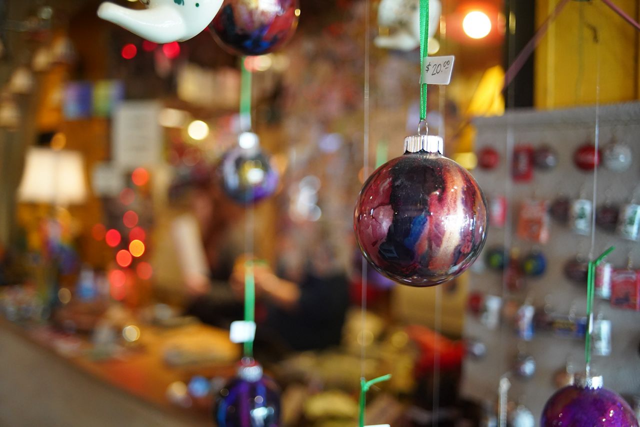 Merchandise is everywhere in Red Tree, especially hanging from the ceiling (Spectrum News 1/Jonathon Gregg)