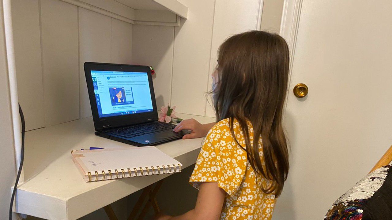 student at computer