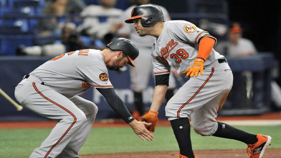 Orioles Score Six In Ninth Hold On To Beat Rays 9 6