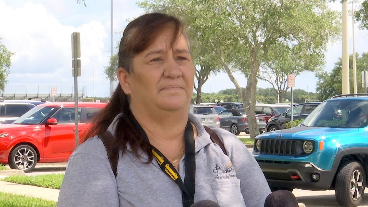 Brevard County school bus driver Renee Carpenter says she found a toddler wandering around outside alone when she was driving her route Tuesday morning. (Spectrum News 13/Greg Pallone)