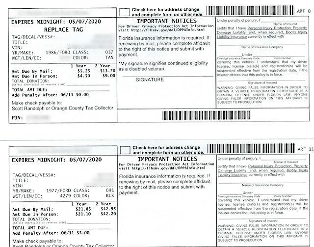 Motor Vehicle Registration Florida Renewal