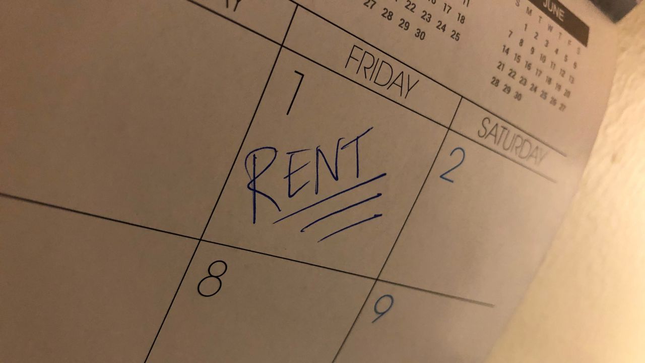 Calendar with rent due reminder. (File)
