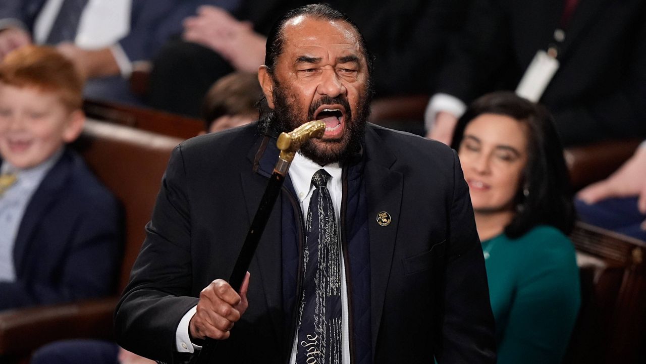 Rep. Al Green, D-Texas, speaks as the House of Representatives meets to elect a speaker and convene the new 119th Congress at the Capitol in Washington, Friday, Jan. 3, 2025. (AP Photo/Mark Schiefelbein)