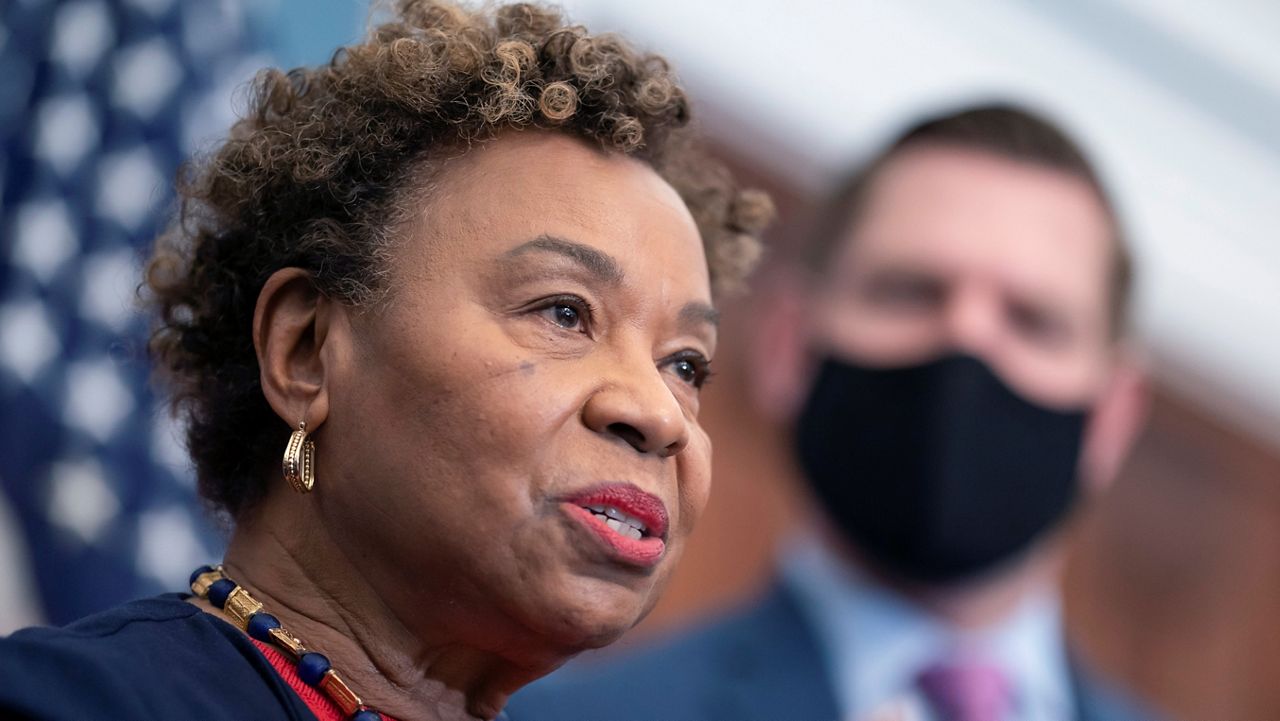Rep. Barbara Lee, D-Calif speaks at a news conference at the Capitol in Washington, Wednesday, Feb. 23, 2022. (AP Photo/J. Scott Applewhite, File)