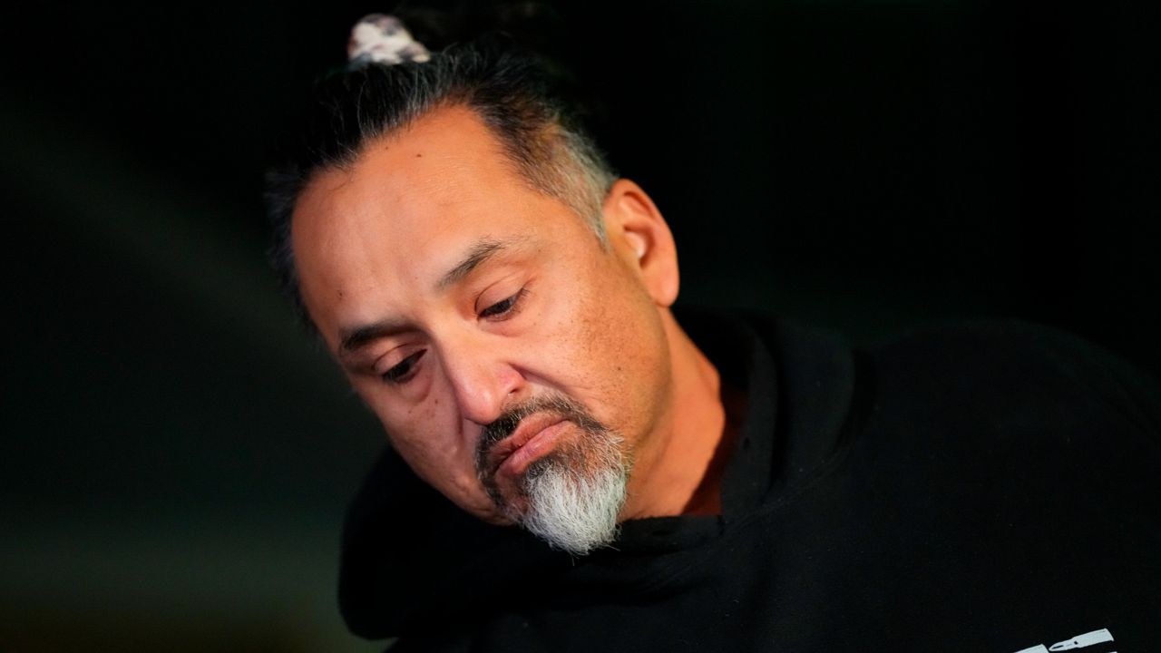 Rich Fierro talks during a news conference Monday outside his home about his efforts to subdue the gunman in Saturday's fatal shooting at Club Q in Colorado Springs, Colo. (AP Photo/Jack Dempsey)