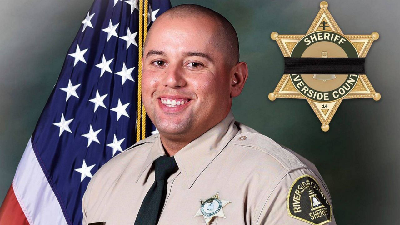 This image provided by the Riverside County Sheriff's Department shows Deputy Isaiah Cordero. Cordero, a Southern California sheriff’s deputy, was shot and killed Thursday while trying to stop a car. (Riverside County Sheriff's Department via AP)