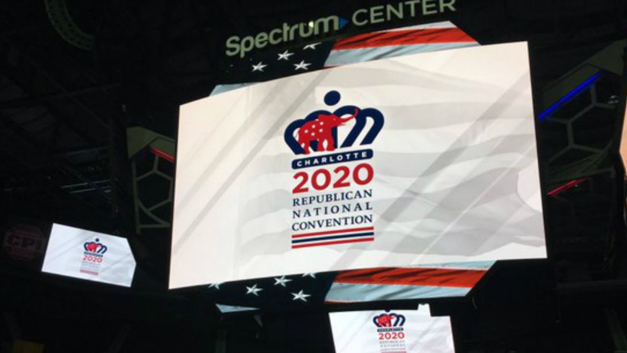 Sign for the 2020 Republican National Convention, currently scheduled to be in Charlotte, North Carolina. (Spectrum News file)