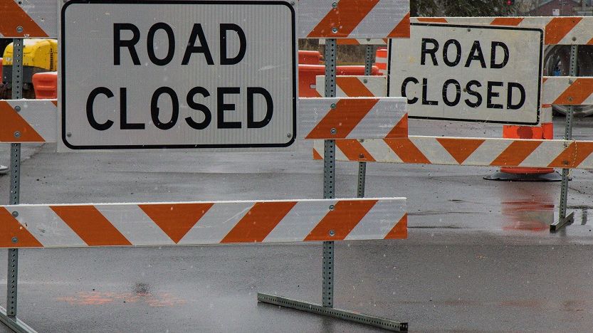 road closed signs