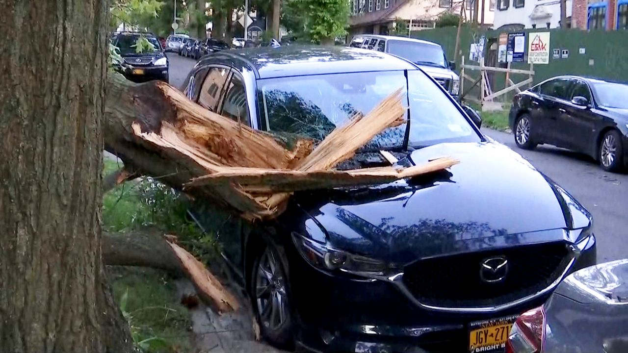 Nighttime storm leaves wreckage in NYC neighborhoods