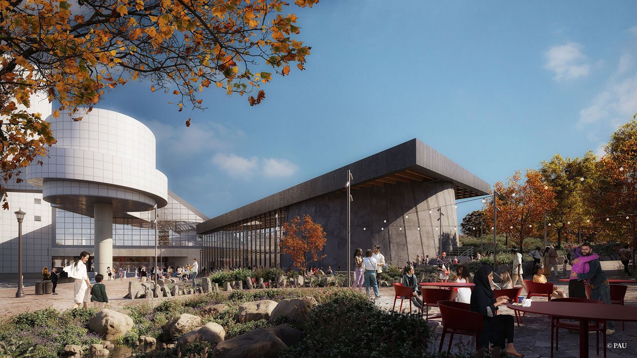 Renderings of the expansion project. (Photo courtesy of the Rock and Roll Hall of Fame)